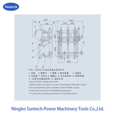 IEC420 GB3804 경량 실내 12KV 부하 차단 스위치