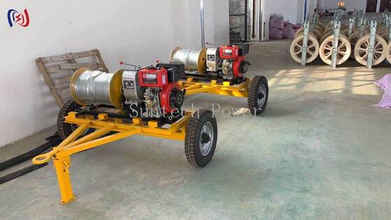 Professional Cable Pulling Winch for High Tension Installation of Underground and Aerial Power Cables with 3-5T Tractive Force