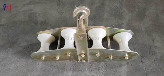 Four Sheave Combined Block for OPGW Installation | 10KN Fiber Optic Stringing Pulley
