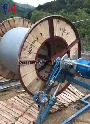 5000-7000kg 최대 릴 무게 및 45rpm 최대 속도의 유압 도체 릴 스탠드 (가공선 인입용)