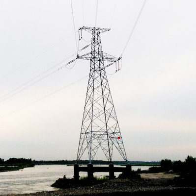 132kv 전송 라인 아연 도금 강철 격자 타워
