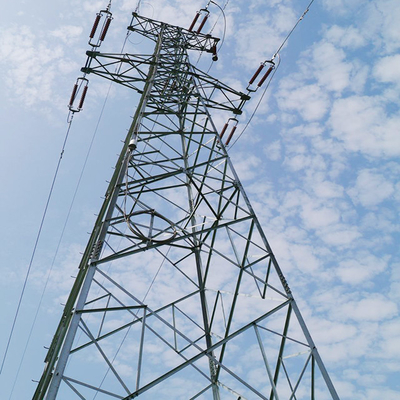 132kv 전송 라인 아연 도금 강철 격자 타워