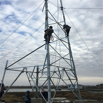 110kV 132kV 전력 전송을 위한 분노 강철 격자 철탑