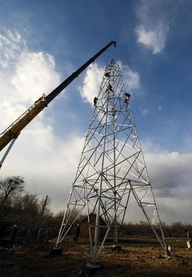 132KV OHTL 현장 아연 도금 앵글 스틸 전력 타워